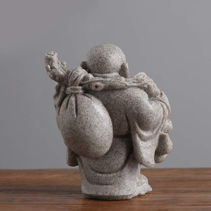 Buddha Stones Śmiejący się Budda Żywica Statua Błogosławieństwo Dekoracja Domu - image 8