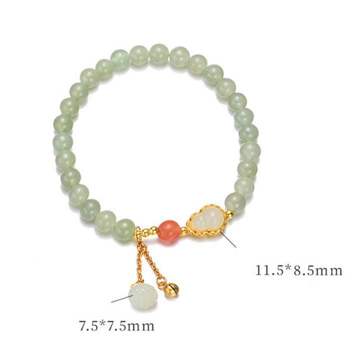 Bransoletka ze srebra próby 925 Hetian Jade Gourd Lotus Abundance Luck