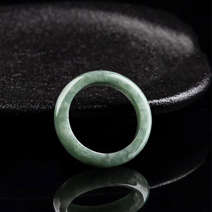 Pierścień leczniczy z naturalnego jadeitu z Buddha Stones