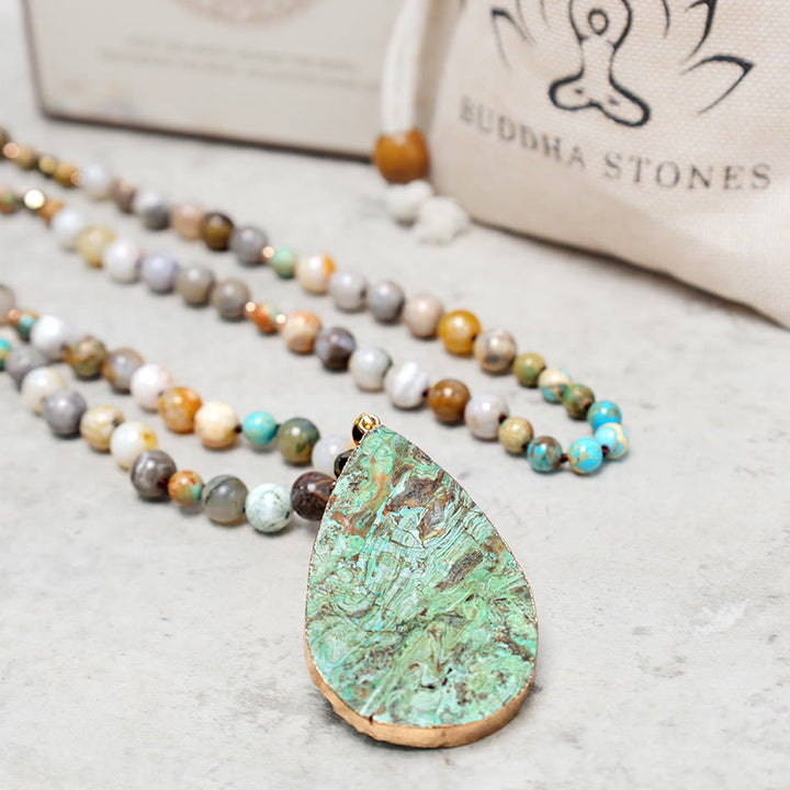 Buddha Stones Naturalny Ocean Picasso Jasper Koralikowy Naszyjnik Uzdrawiający