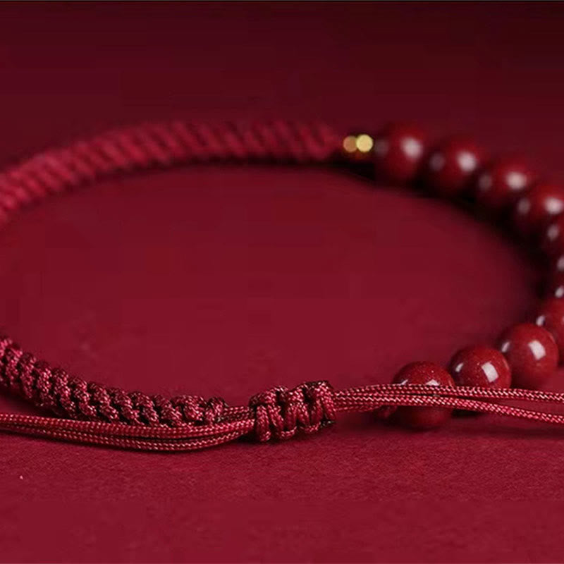 Buddha Stones Naturalna bransoletka z sznurka Cinnabar King Kong Knot Błogosławieństwo