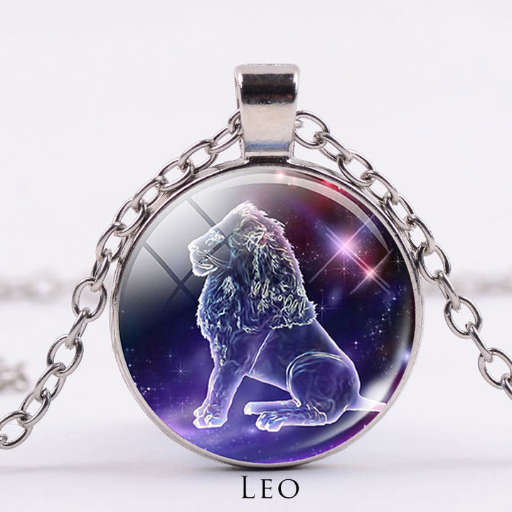 12 konstelacji zodiaku Księżyc Gwiaździste niebo Ochrona Błogosławieństwo Naszyjnik Wisiorek