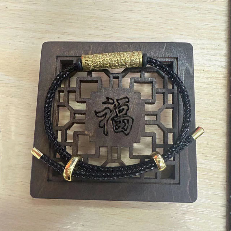 Buddha Stones Tybetańskie Ręcznie Robione Tai Sui Ochrona Liny Siła Pleciona Bransoletka
