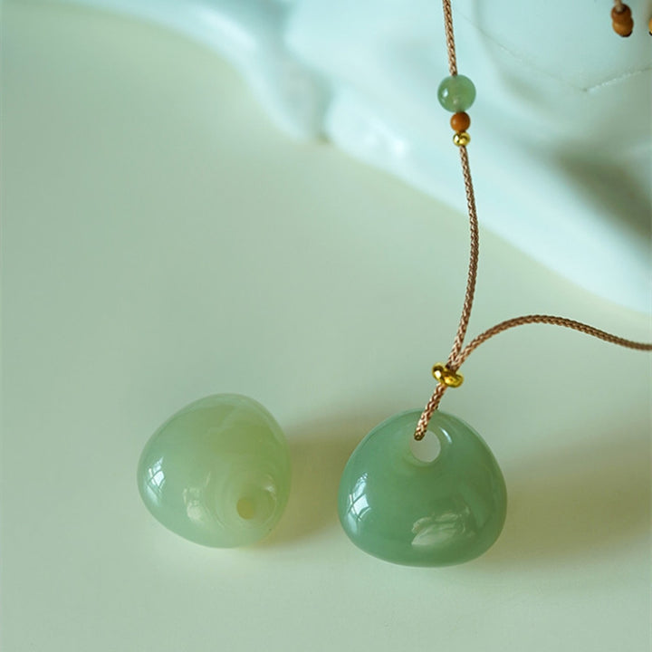 Naszyjnik z Buddha Stones Naturalny Jadeit Szczęście Dobrobyt Wisiorek (Losowy Kolor)