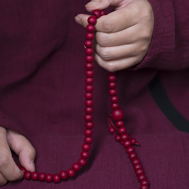 Buddha Stones 108 Mala Beads Naturalna Abelia Biflora Drewniana Bransoletka Ochronna