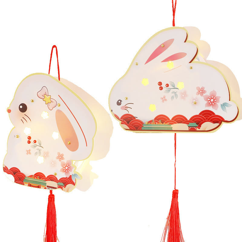 Buddha Stones DIY Powodzenia Uroczy Królik Papierowy Lampion Lampion Dekoracja Latarni Festiwalu Środka Jesieni