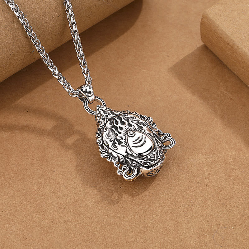Buddha Stones Żółty Bóg Bogactwa Amulet Miedziany Naszyjnik Szczęścia Wisiorek