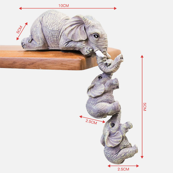 Buddha Stones 3szt Feng Shui Figurki Siedzącego Słonia Figurka Bogactwa Dekoracja Domu