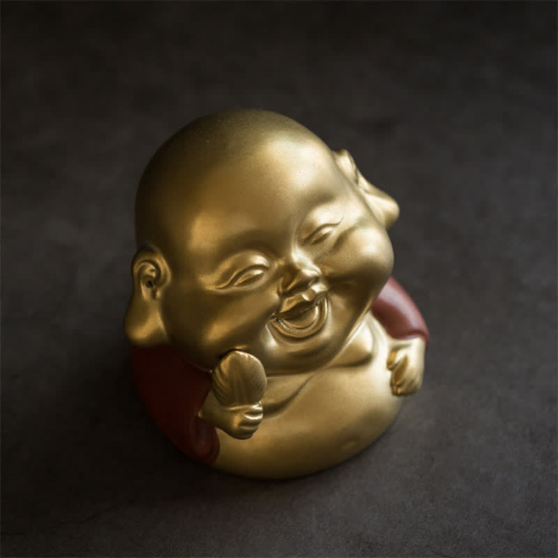 Mały Budda Śmiejący się Budda Ceramiczny uzdrawiający palnik kadzideł