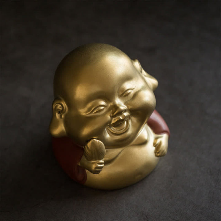 Mały Budda Śmiejący się Budda Ceramiczny uzdrawiający palnik kadzideł