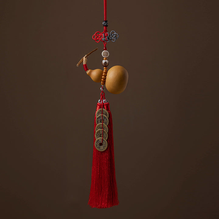 Buddha Stones Feng Shui Monety Tykwa Chiński Węzeł Szczęśliwe Monety Pięć Cesarskich Pieniędzy Bogactwo Frędzle Dekoracja