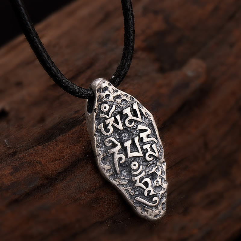 Buddha Stones Tybetańskie 925 Srebro Sterlingowe Om Mani Padme Hum Dorje Vajra Grawerowany Naszyjnik Siła Wisiorek - image 7