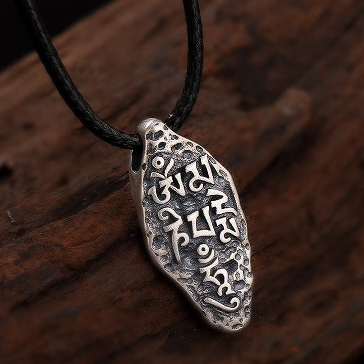 Buddha Stones Tybetańskie 925 Srebro Sterlingowe Om Mani Padme Hum Dorje Vajra Grawerowany Naszyjnik Siła Wisiorek - image 8