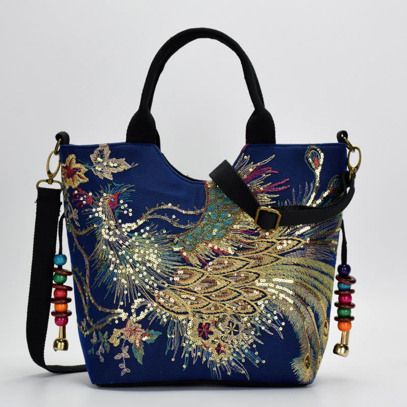 Buddha Stones Paw Dwustronna Haftowana Torba Tote Torba na Ramię Torba Crossbody