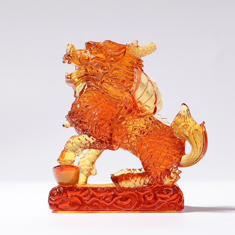 Feng Shui Kirin ręcznie robiony kryształowy element sztuki Liuli Fortune Home Office Decoration