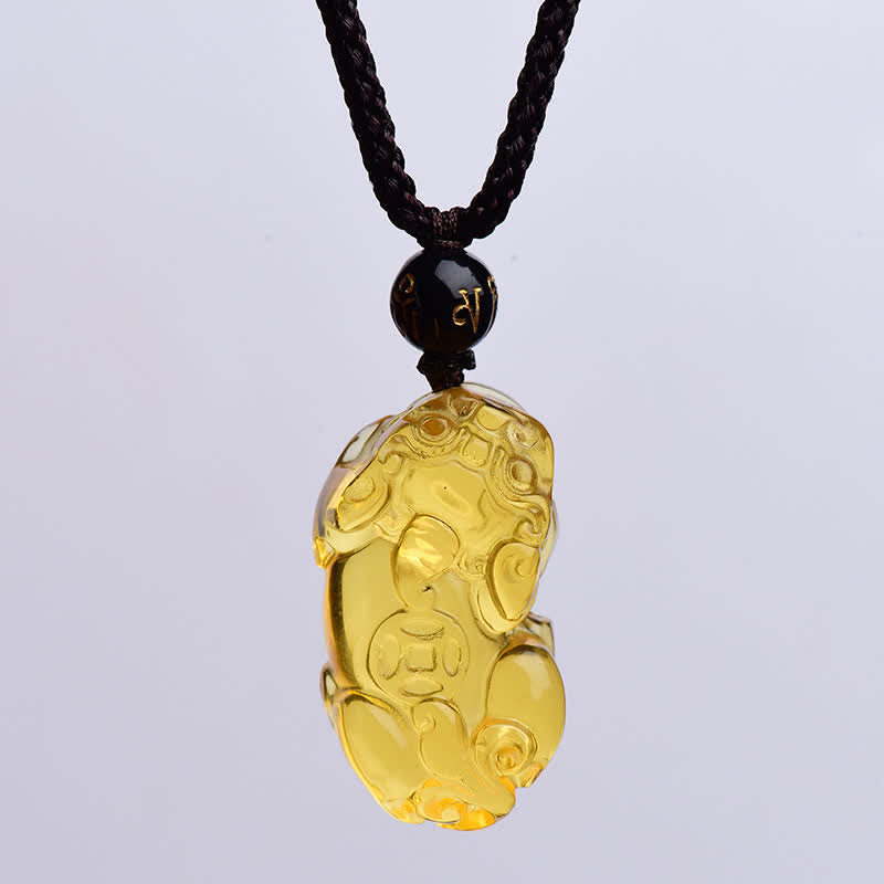 Buddha Stones FengShui Cytryn PiXiu Naszyjnik Bogactwo Wisiorek - image 10