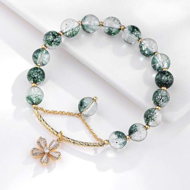 Bransoletka z zawieszkami Buddha Stones Green Phantom Crystal Confidence Charm