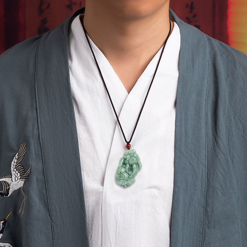 Buddha Stones Jade PiXiu Bogactwo Szczęście Naszyjnik Wisiorek - image 3