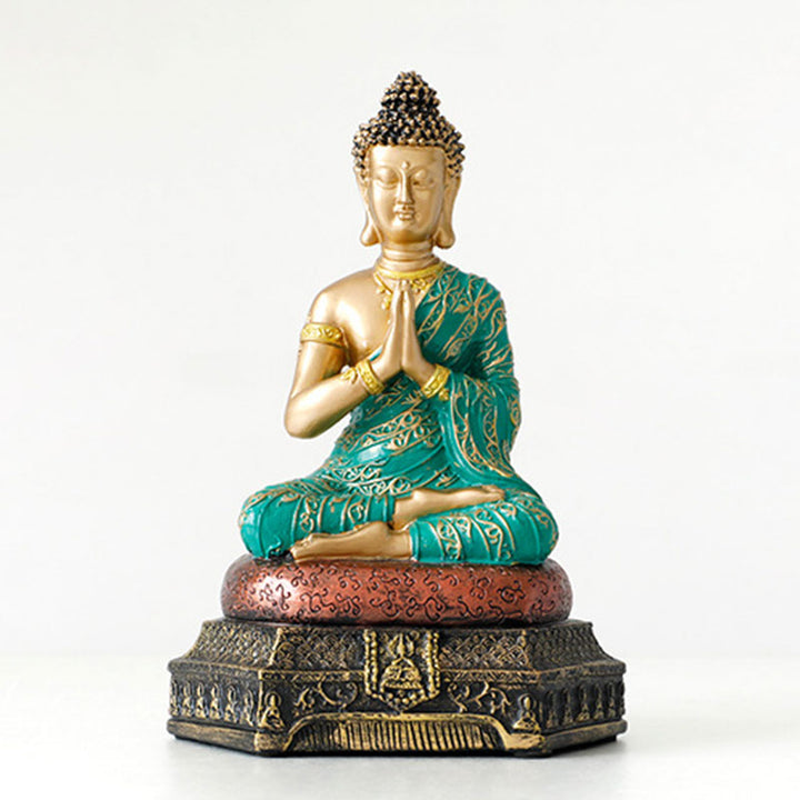 Buddha Stones, żywiczna statua Buddy Współczucia, dekoracja - Zielony - image 0