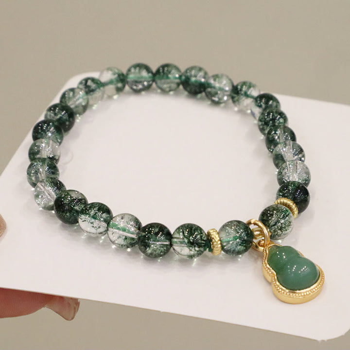 Bransoletka Buddha Stones Natural Green Phantom Confidence Gourd Budda Charm