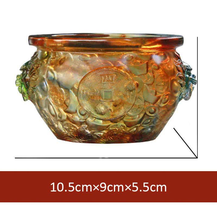 Ręcznie robiona miska z kryształu Liuli, dzieło sztuki, dekoracja domu - 10,5 cm * 9 cm * 5,5 cm - image 3