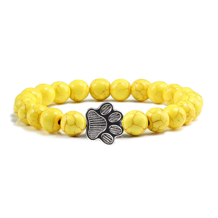Buddha Stones Bransoletka z kamieni „Ratuj Psa” - Żółte koraliki - image 12
