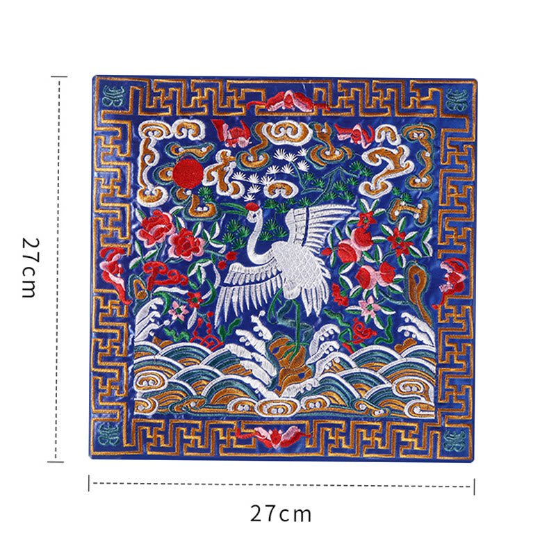Buddha Stones Feniks Smok Kirin Haftowana Podkładka Pod Kubek Pod Kubek Pod Herbatę Kwadratowa Mata Pod Herbatę Kung Fu