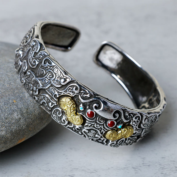Buddha Stones FengShui Grawerowanie PiXiu Błogosławieństwo Bransoletka Bangle