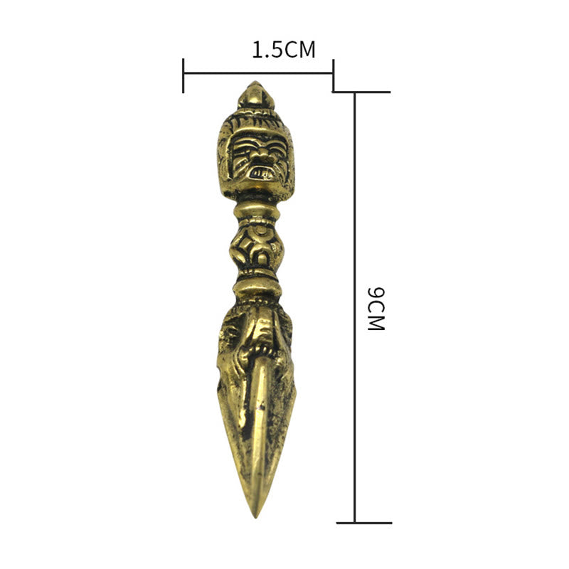 Buddha Stones ręcznie robione Nepal mały Wadżra Dorje grawerowane oświecenie miedziana dekoracja