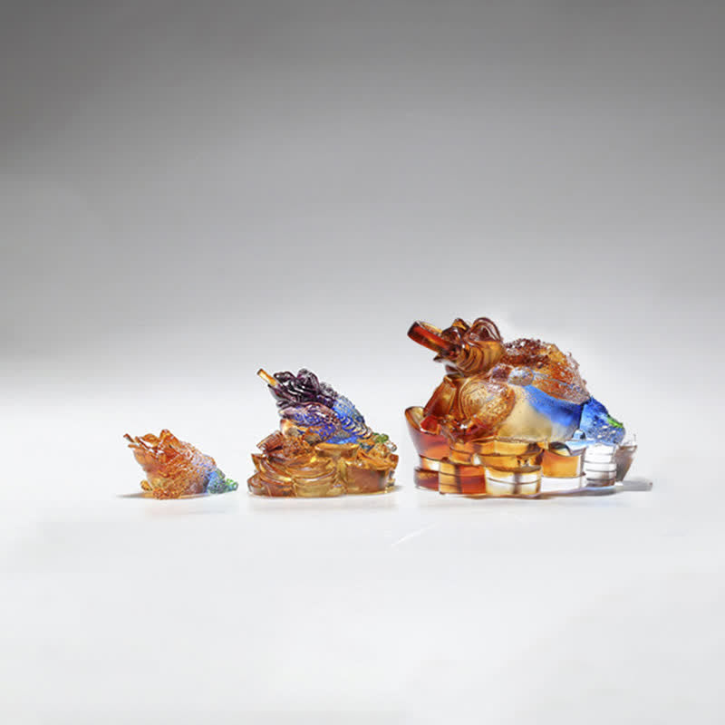 Feng Shui Żaba Liuli Kryształowy Ręcznie Robiony Dzieło Sztuki Bogactwo Dekoracja Domu i Biura - image 18