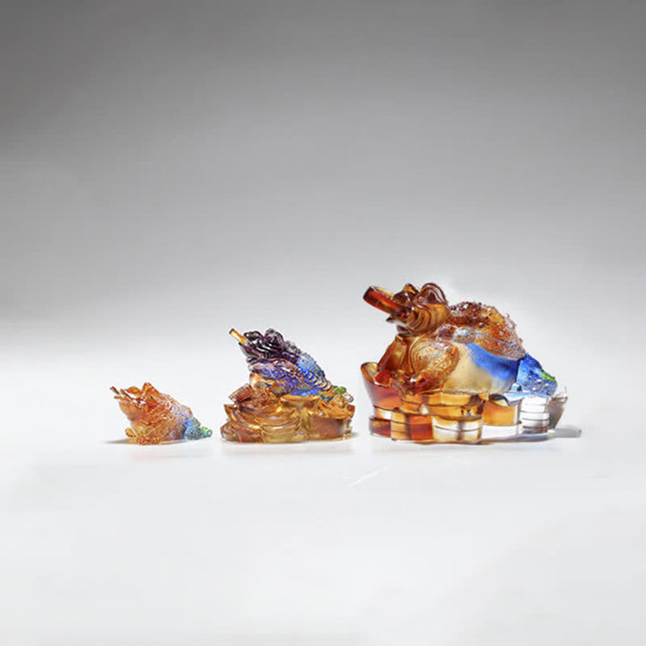 Feng Shui Żaba Liuli Kryształowy Ręcznie Robiony Dzieło Sztuki Bogactwo Dekoracja Domu i Biura - image 18