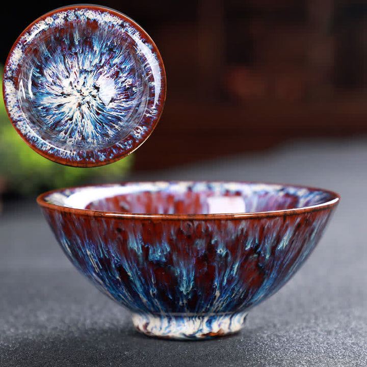 Buddha Stones Kolorowe Ceramiczne Filiżanki Do Herbaty Domowe Biuro Filiżanki Do Herbaty - Bladofioletowoczerwony - image 71