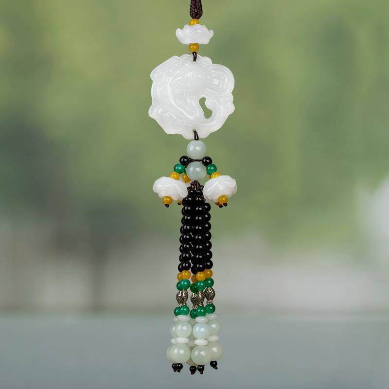 Buddha Stones FengShui Jade PiXiu Błogosławieństwo Samochód Wisiorek Dekoracja