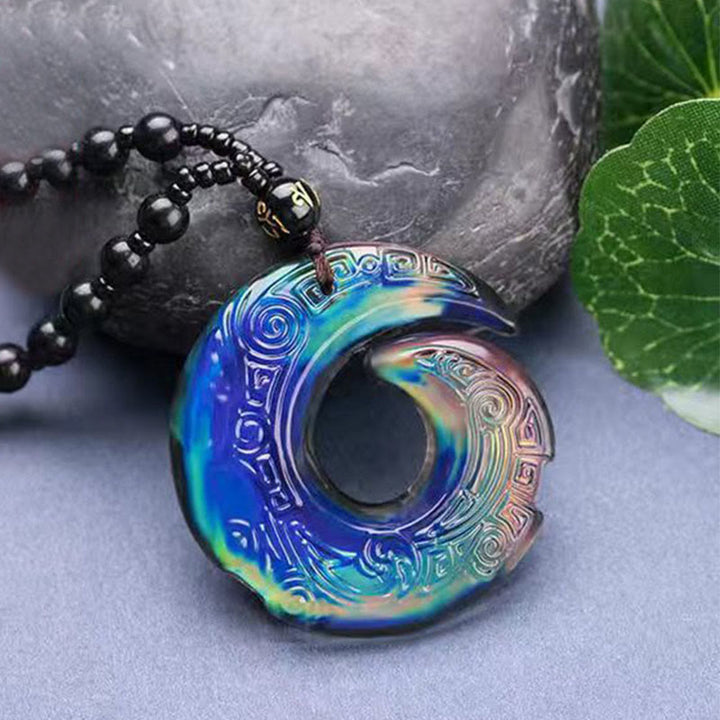 Zmieniający kolor szczęścia poprawia wzór naszyjnika Liuli Crystal Pendant - Wisiorek zmieniający kolor + sznur koralików - image 6