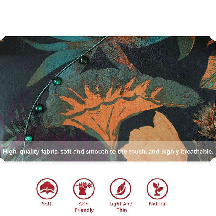 Suknia Qipao z Buddha Stones z jedwabiu w stylu retro z wzorem liści kwiatów i kwiatów, damska sukienka Cheongsam - image 18