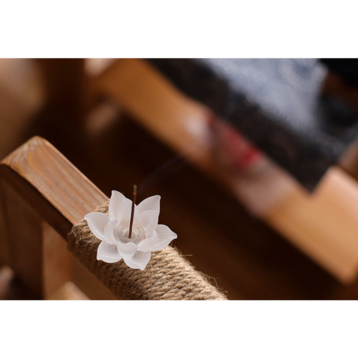 Buddha Stones Mini Lotus Liuli Kryształ Uzdrawiająca Medytacja Kadzidełko Palnik
