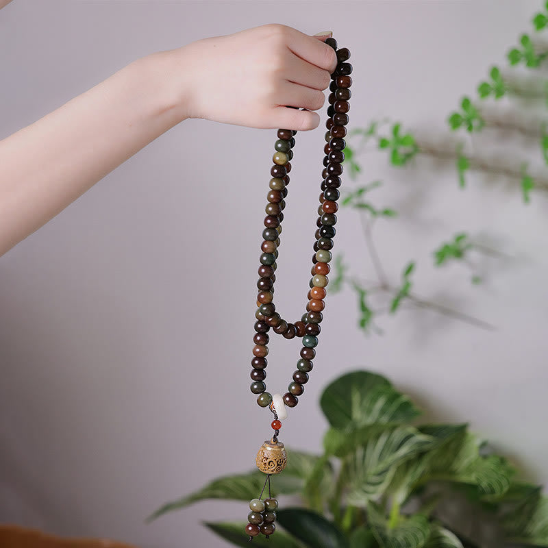 Buddha Stones 108 Mala Koraliki Dunhuang Kolor Bodhi Nasiona Dzi Koralik Trzymający Z dala Złe Duchy Bransoletka