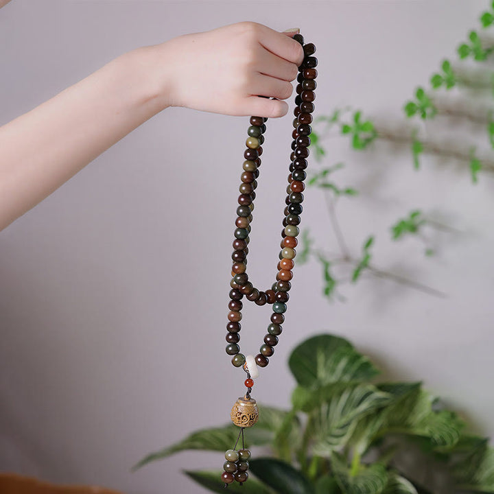 Buddha Stones 108 Mala Koraliki Dunhuang Kolor Bodhi Nasiona Dzi Koralik Trzymający Z dala Złe Duchy Bransoletka