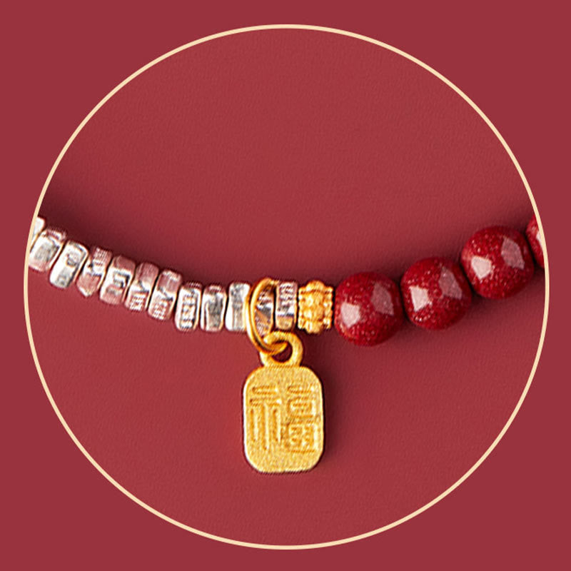Bransoletka z Buddha Stones ze srebra próby 925 z motywem Fu i postacią Cinnabar - image 8