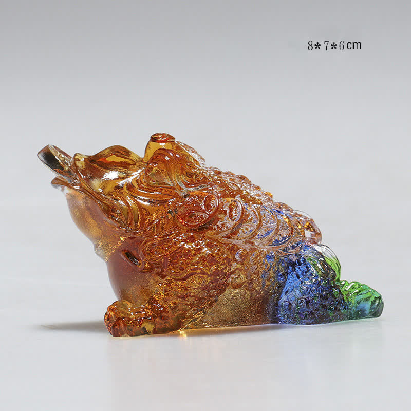 Feng Shui Żaba Liuli Kryształowy Ręcznie Robiony Dzieło Sztuki Bogactwo Dekoracja Domu i Biura - 8*7*6 cm - image 1