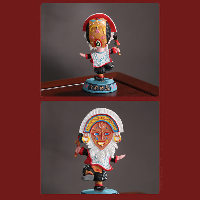 Buddha Stones Tybetańska Opera Maska na Twarz Lalka Dekoracja Domu Biuro Samochód Ozdoba