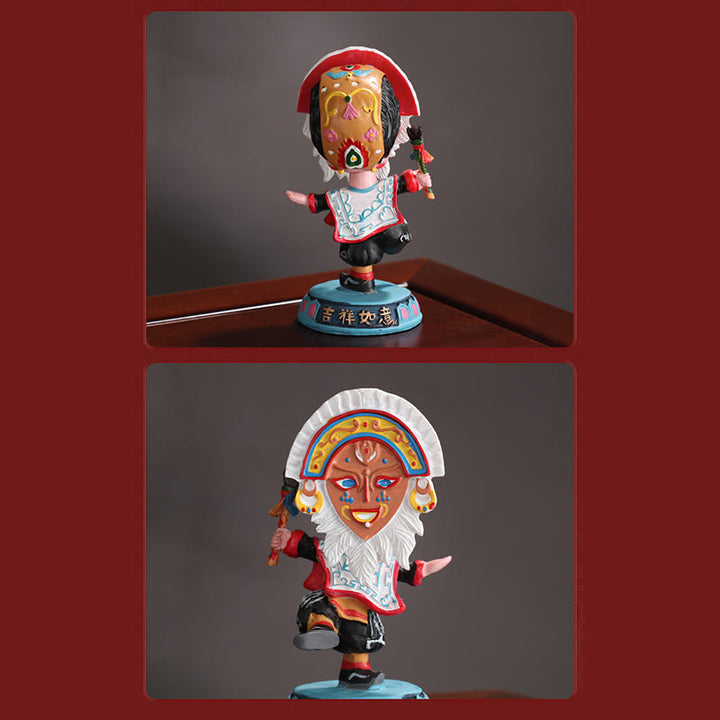 Buddha Stones Tybetańska Opera Maska na Twarz Lalka Dekoracja Domu Biuro Samochód Ozdoba