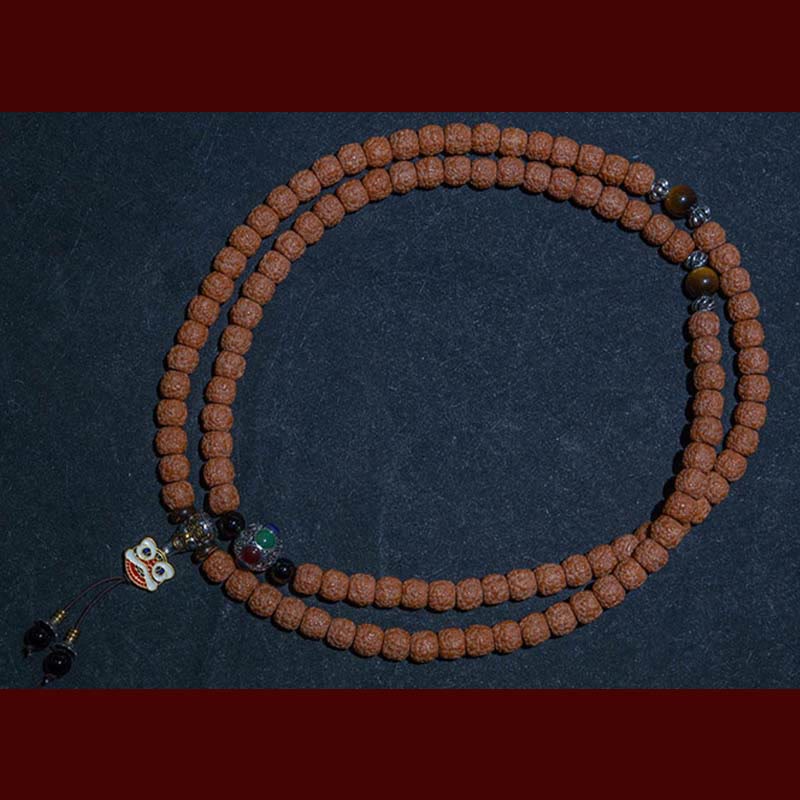 Tybet 108 Mala Beads Rudraksha Bodhi Seed Chinese Zodiac Natal Buddha Wealth Charm Bracelet