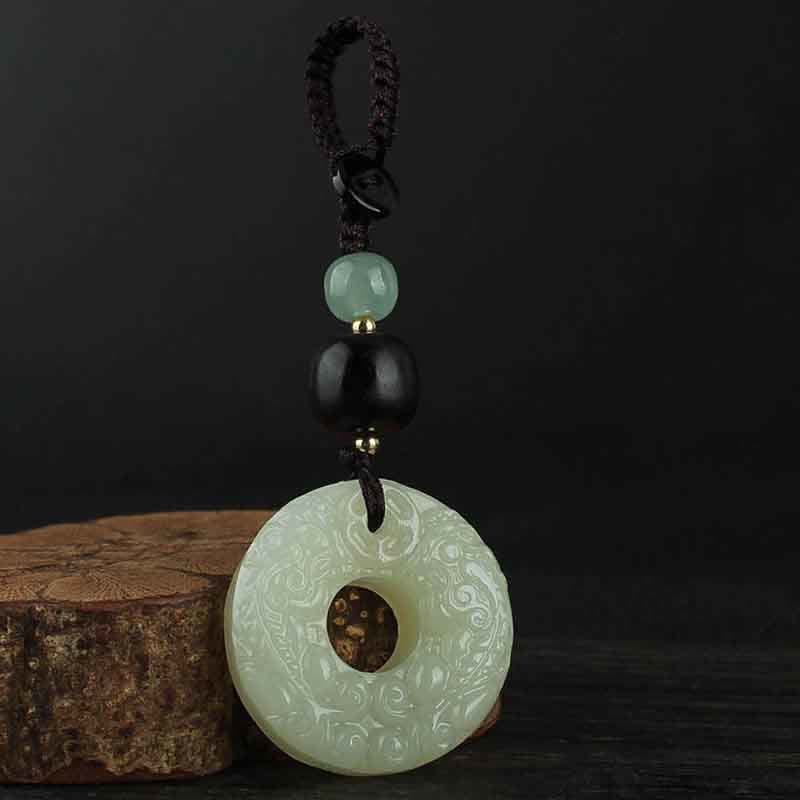 Buddha Stones PiXiu Jadeit Klamra Pokoju Obfitość Bogactwo Brelok