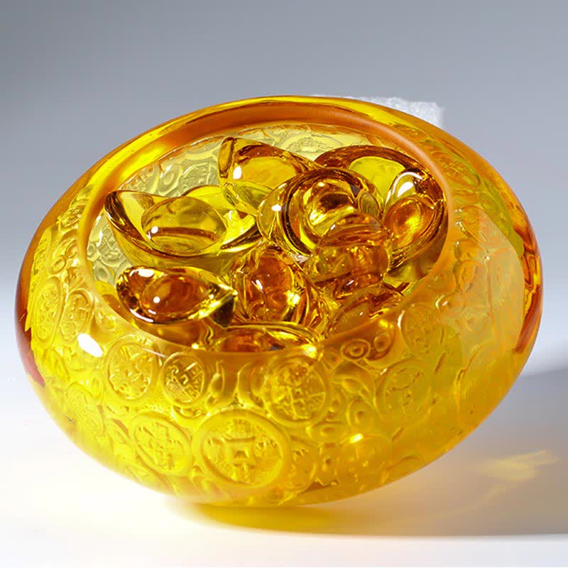 Ręcznie robione miski kryształowe Liuli Treasure Bowl Ingots Art Dekoracja domu - image 15