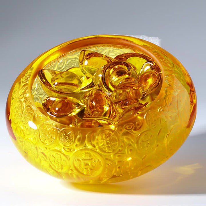 Ręcznie robione miski kryształowe Liuli Treasure Bowl Ingots Art Dekoracja domu - image 15