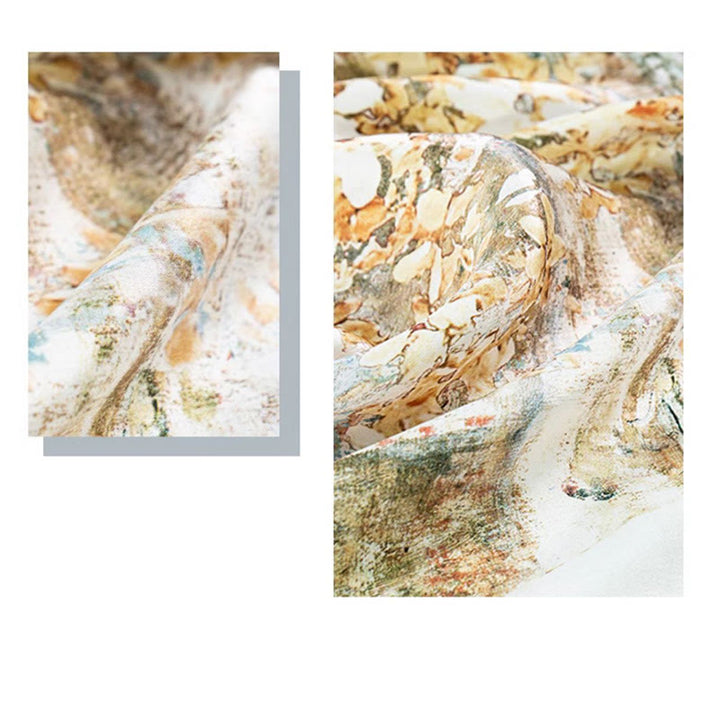 Kamienie Buddha Stones Dżungla Olej Malarstwo Pomyślne Chmury 100% Jedwabny Szalik Morwowy Premium Grade 6A Dwustronny Jedwabny Szalik na Szyję - image 18