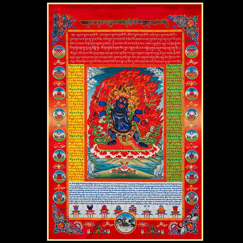 Buddha Stones Tybetańska flaga modlitewna Windhorse Budda w 10 kolorach, uzdrawiająca i pomyślna - image 6