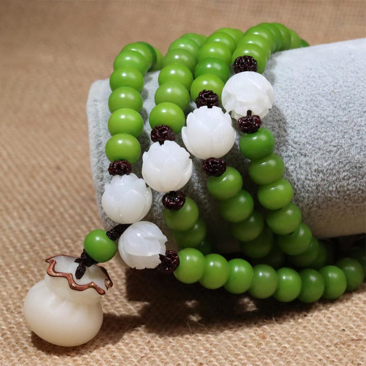 Buddha Stones Naturalne Nasiona Bodhi 108 Koralików Mala Bransoletka Mądrości