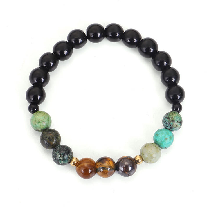 Buddha Stones 108 Koraliki Mala Naturalny Kamień Tygrysie Oko Turkus Ochrona Siła Bransoletka Naszyjnik